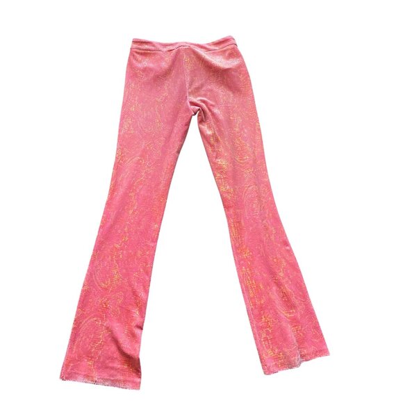 Y2K Betsey Johnson New York Iridescent Festival Velvet Snake Print Flare Pants M - Picture 3 of 11